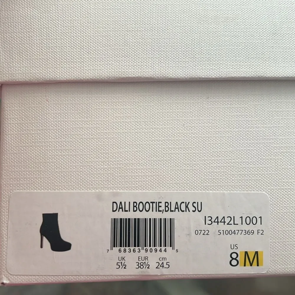 Veronica Beard Dali Suede Platform Ankle Boots, Black, New, Size 8 - Picture 14 of 16